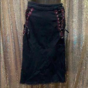 -sold-Tripp NYC goth bustle corset skirt